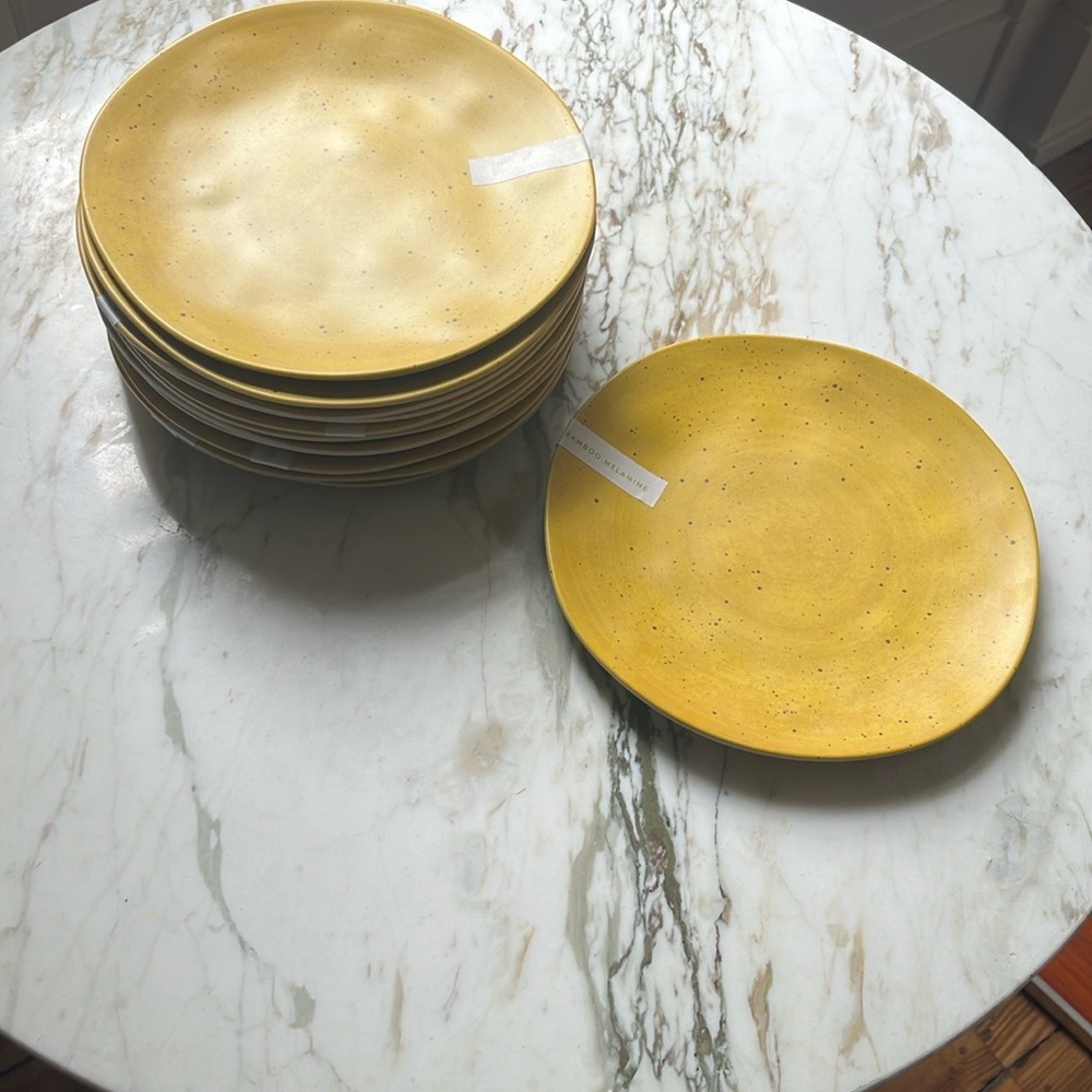 Anthropologie Gigi Bamboo Melamine Side Plates, NWT Set of 12!